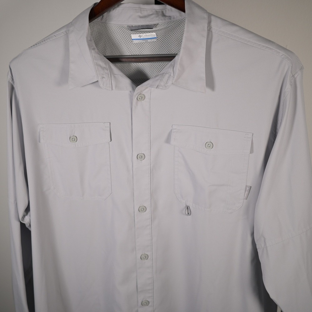 Columbia Mens Silver Ridge Lite Long Sleeve Shirt Grey XXL XM2815 Fishing Hiking